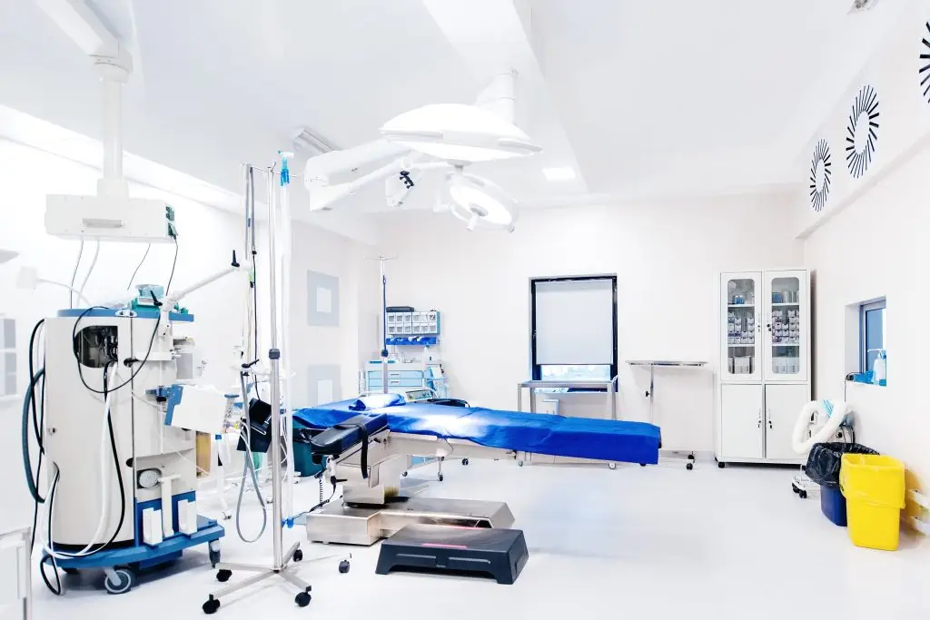 Hospital details - Modern surgery room with technology and lamps